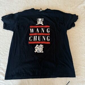 Wang Chung T-shirt Black Men's Sz‎ Large Graphic Print Front & Back 80s Retro